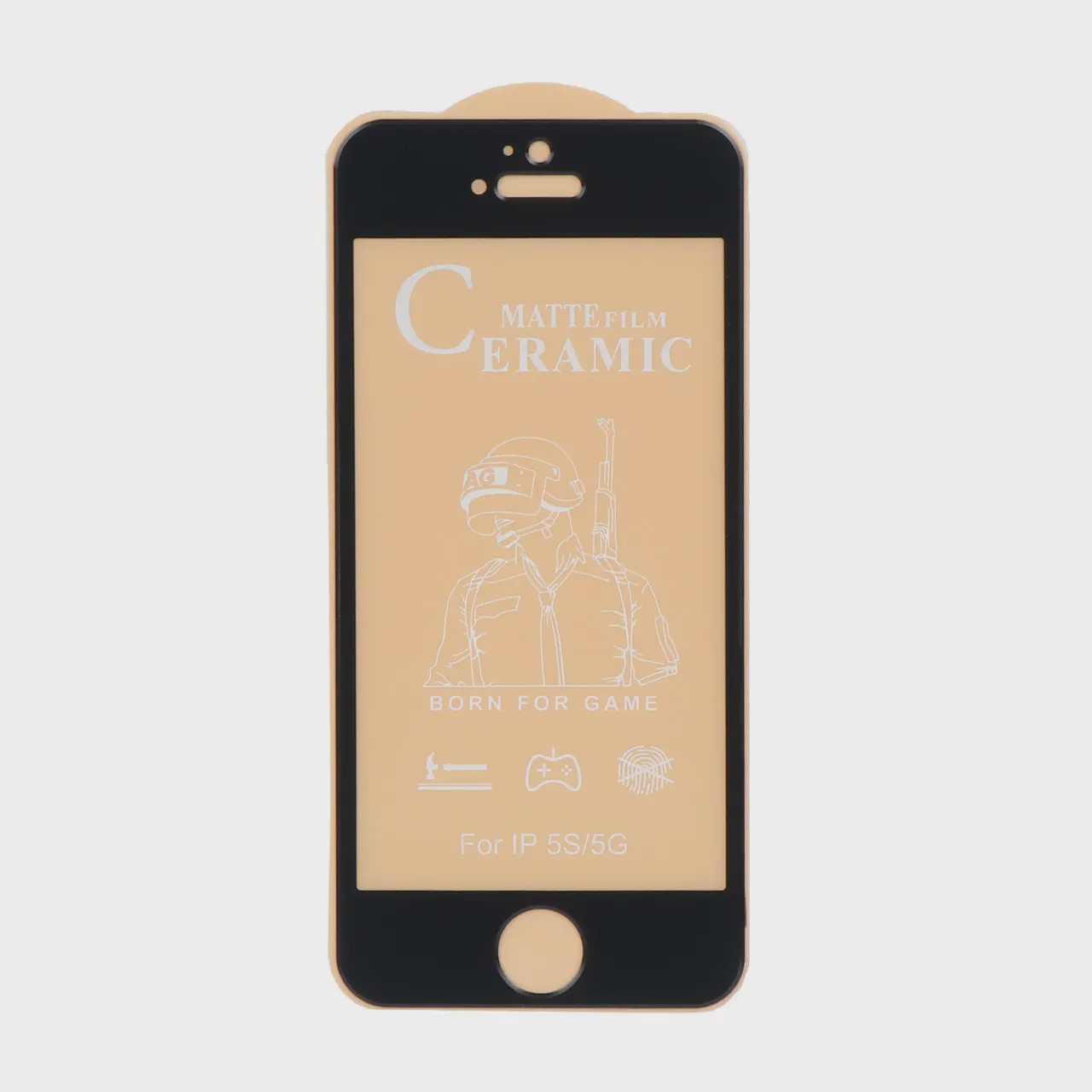 گلس مات سرامیکی iPhone 5 - 5S آیفون مدل نشکن مشکی کد 98633