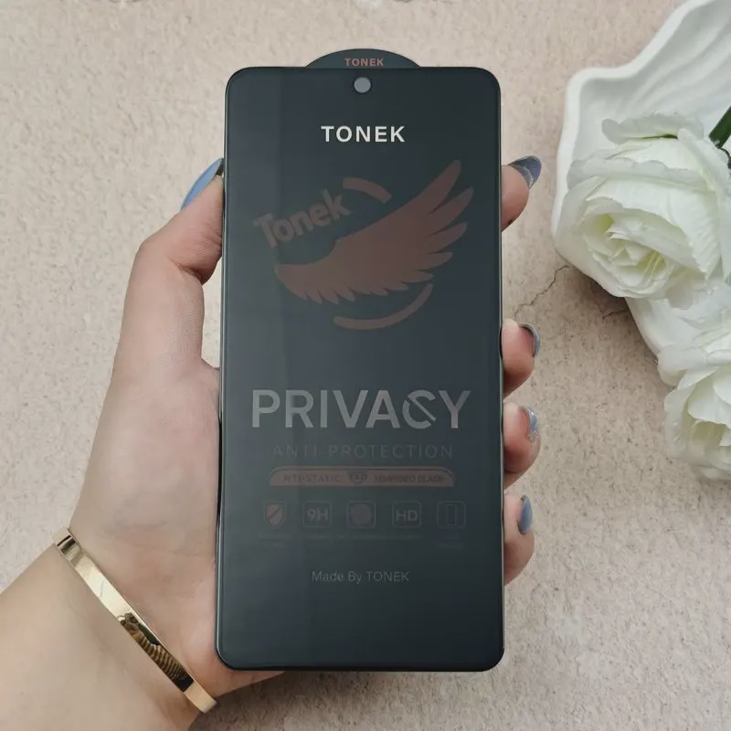 گلس گوشی Redmi Note 13 4G شیائومی شیشه ای تونک Tonek 9H حریم شخصی Privacy Anti Static Glass فول کاور اورجینال کد 97588