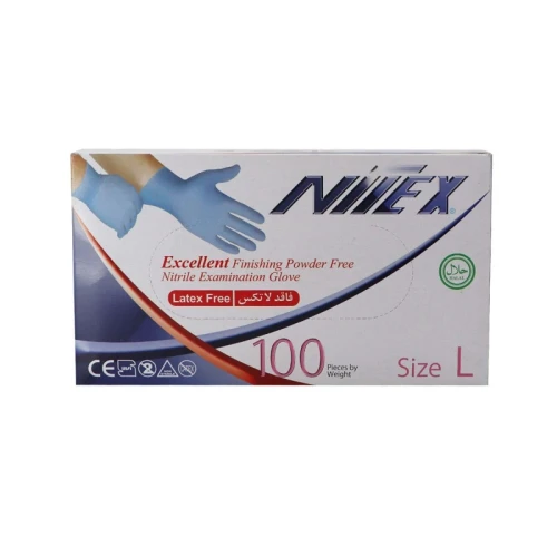 دستکش نیتریل آبی نیتکس op Perfect 100 عددی