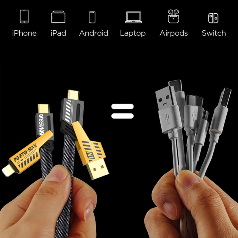 کابل تبدیل USB USB-C به لایتنینگ USB-C زاوا ZAWA مدل 4in1 طول 1.2 متر