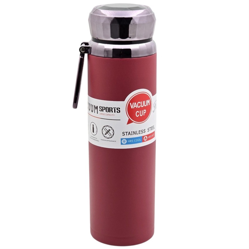 فلاسک مدل الماسی VACUUM CUP با جنس استیل 316 و دماسنج دار ظرفیت 1000 میلی لیتر