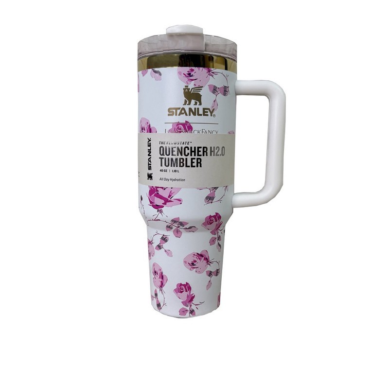 تراول ماگ مدل دسته دار گل دار کد QUENCHER H20 TUMBLER گنجایش 1.180 لیتر