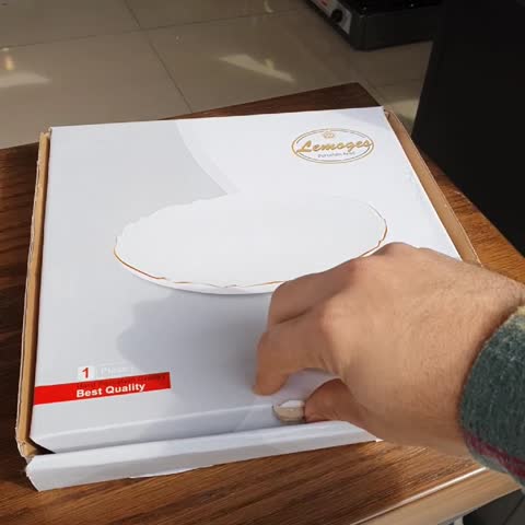 دیس گرد سفید لبه طلای موج لومن-lemoges کوچکs313(پس کرایه)