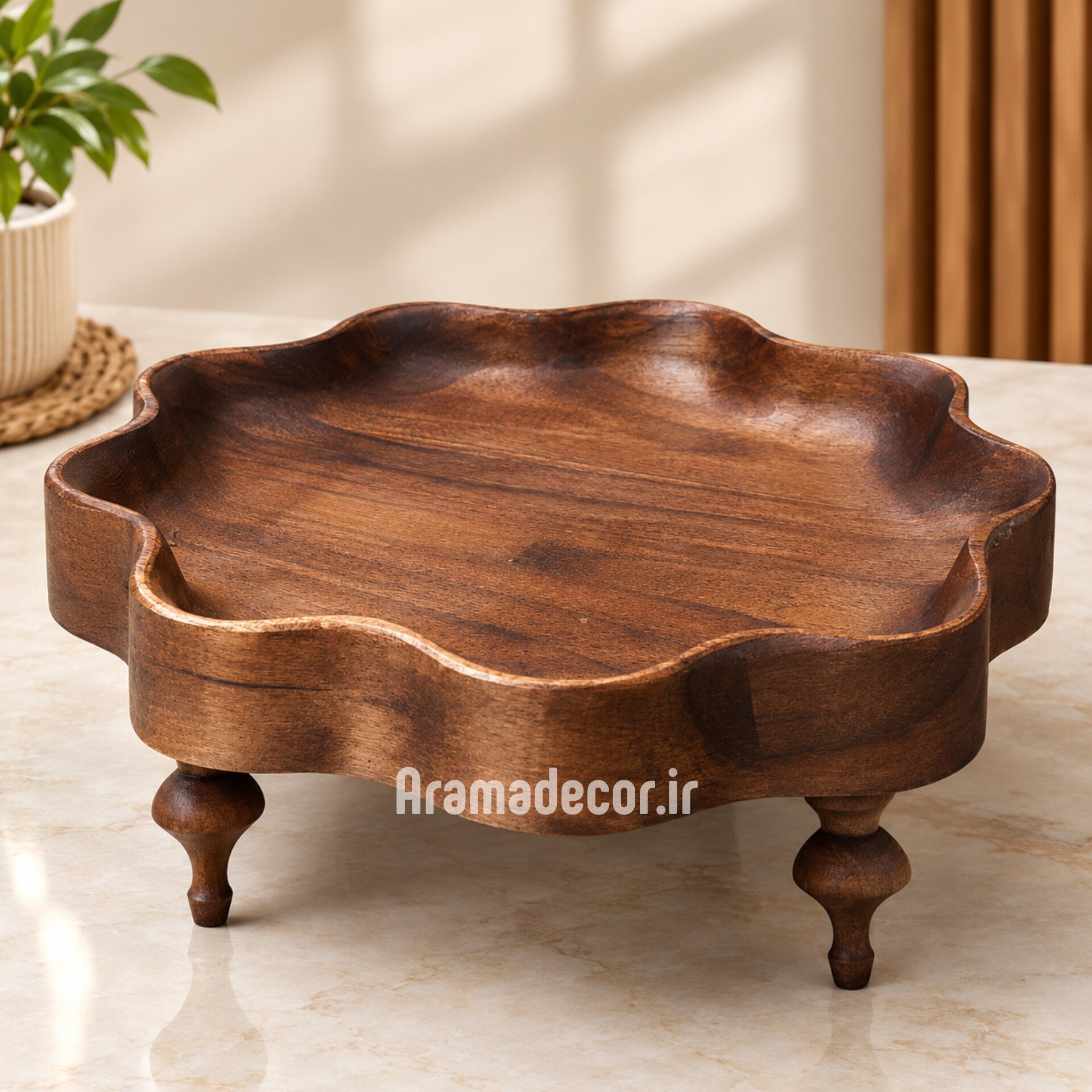 میوه خوری لب دالبر پایه دار چوب گردو (( 50 درصد تخفیف ارسال تا پایان مهر ماه ))