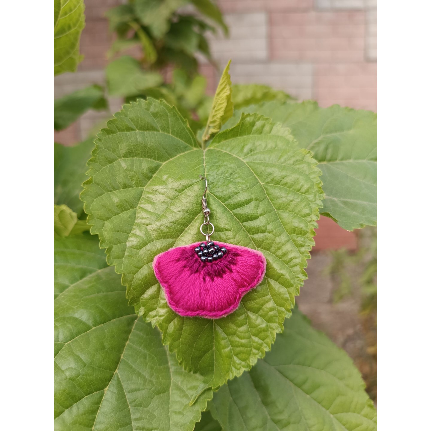 گوشواره گلدوزی شده(شکوفه هلو)