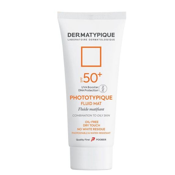 ضدآفتاب درماتیپیک مدل فلویید مت بی رنگ پوست چرب SPF50