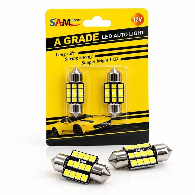 لامپ SMD فشنگی 12 تایی رنگ زرد SAM بسته 2 عددی ( پس کرایه )
