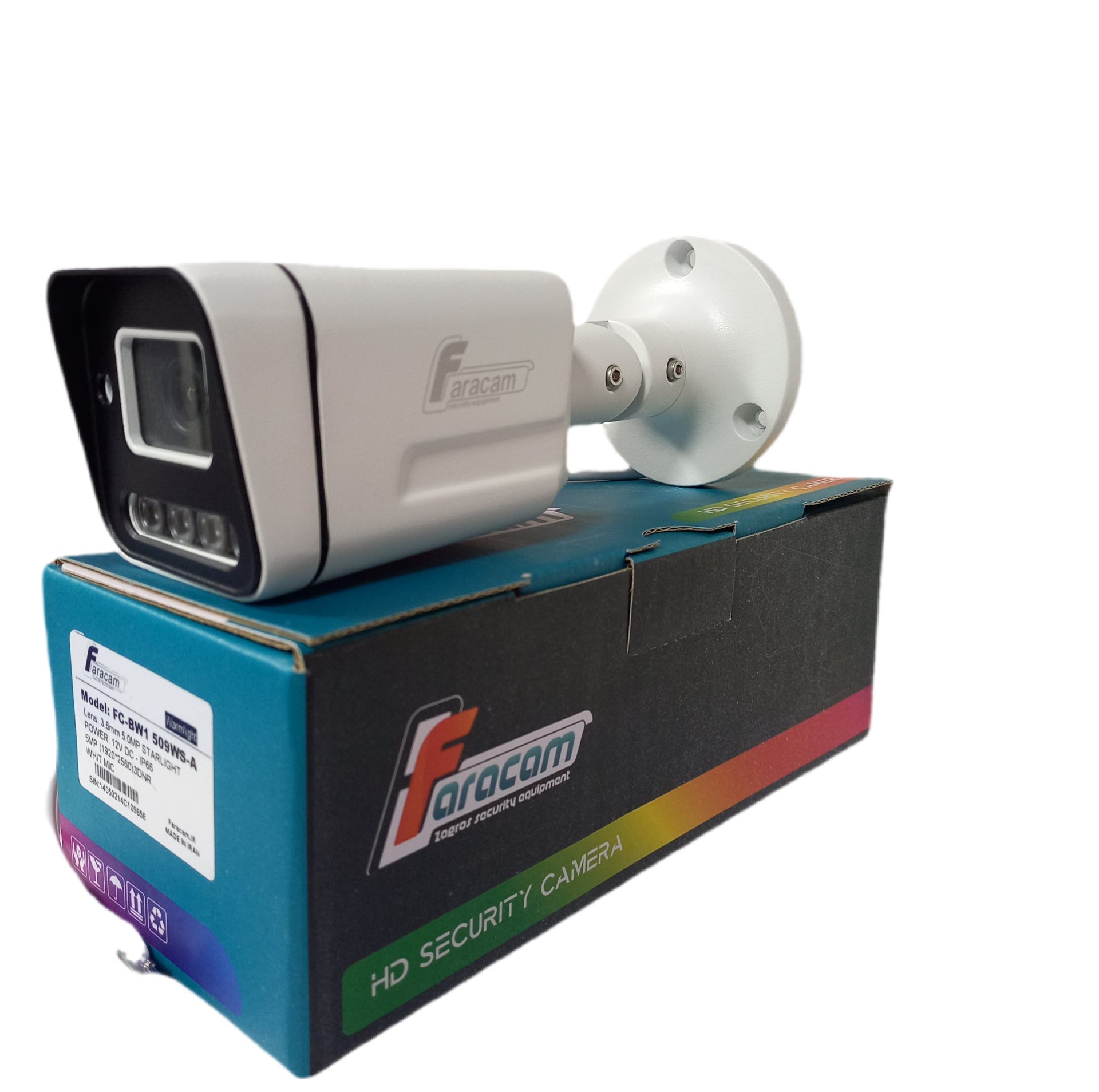 دوربین مداربسته فراکم 5 مگاپیکسل بولت میکرفون دار دید درشب رنگی وارم لایت FC-BW1509-WSAجدید