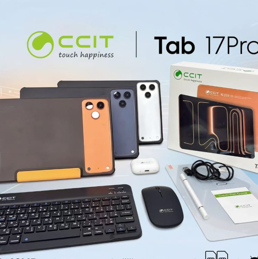 تبلت CCIT مدل 17 Pro Plus ظرفیت 64 گیگابایت و رم 6 گیگابایت همراه (کاور - کیبورد - موس - قلم - هندزفری بی سیم - گلس)جدید
