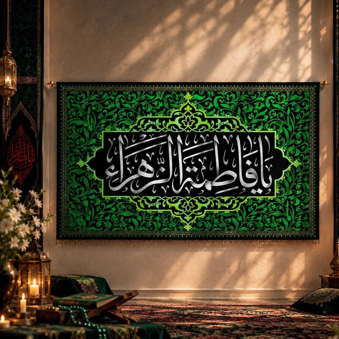 کتیبه پرچم مخمل فاطمیه 06جدید