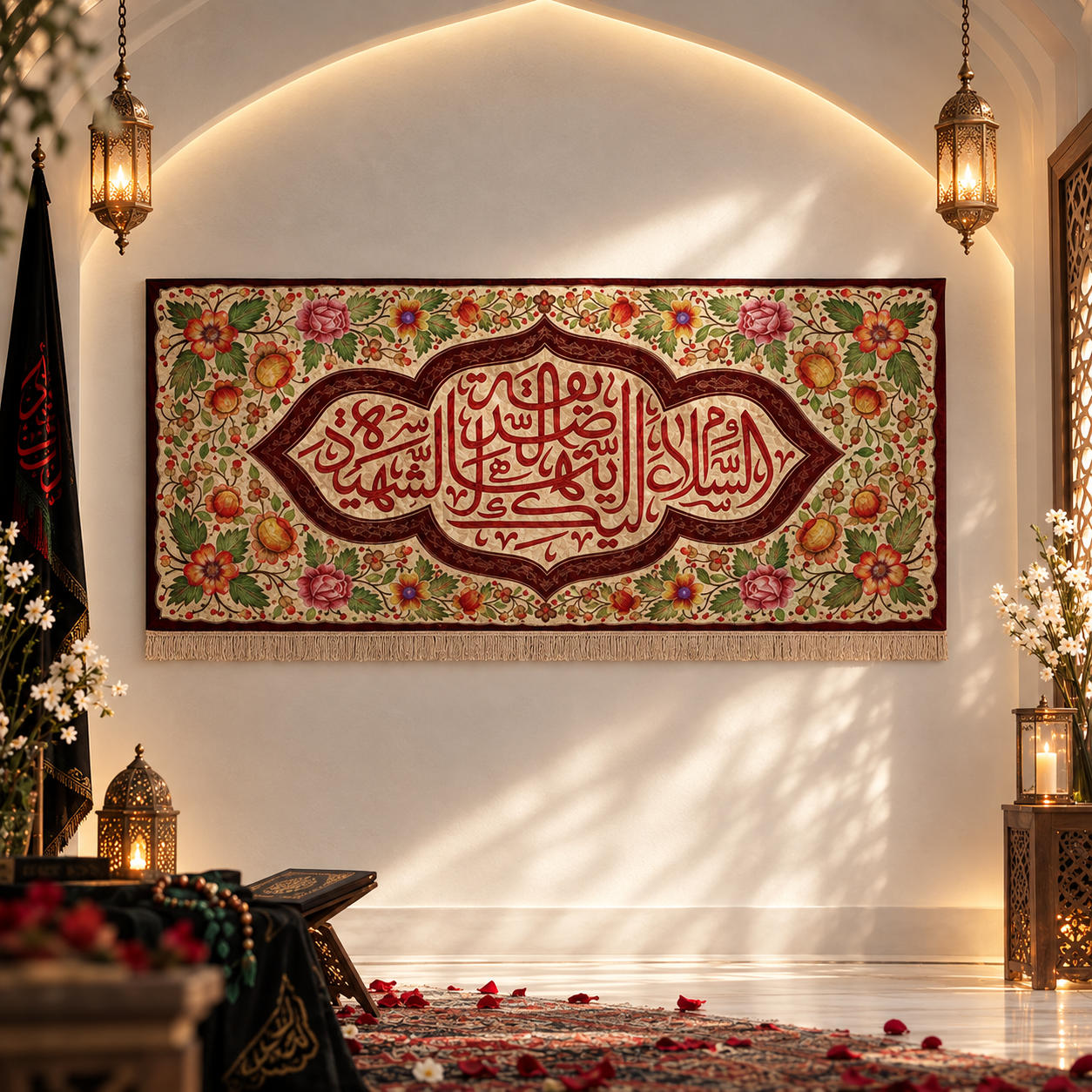 کتیبه پرچم مخمل فاطمیه