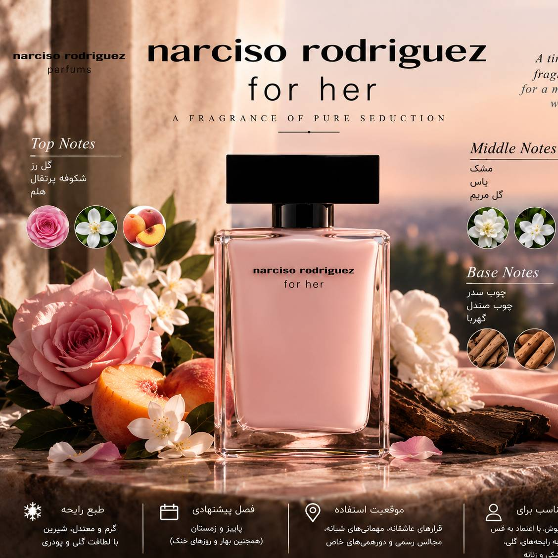عطر نارسیسو رودریگز صورتی (کف قیمت بازار)