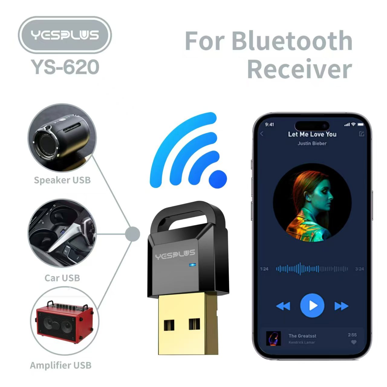 دانگل بلوتوث wireless audio receiver YS-620جدید