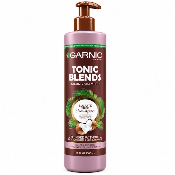 شامپو موهای فر و وز گارنیک Tonic Blends بدون سولفات حجم 500 میلجدید