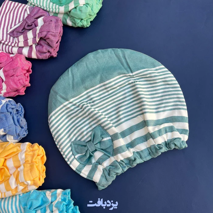 کلاه حمام نخی یزدی دو لایه کشی رنگ سبز کله غازی