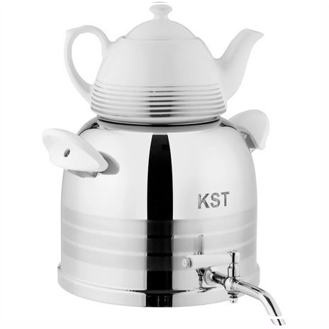 کتری قوری مدل گنبدی با قوری چینی KST-1050 کی اس تی (پس کرایه)جدید