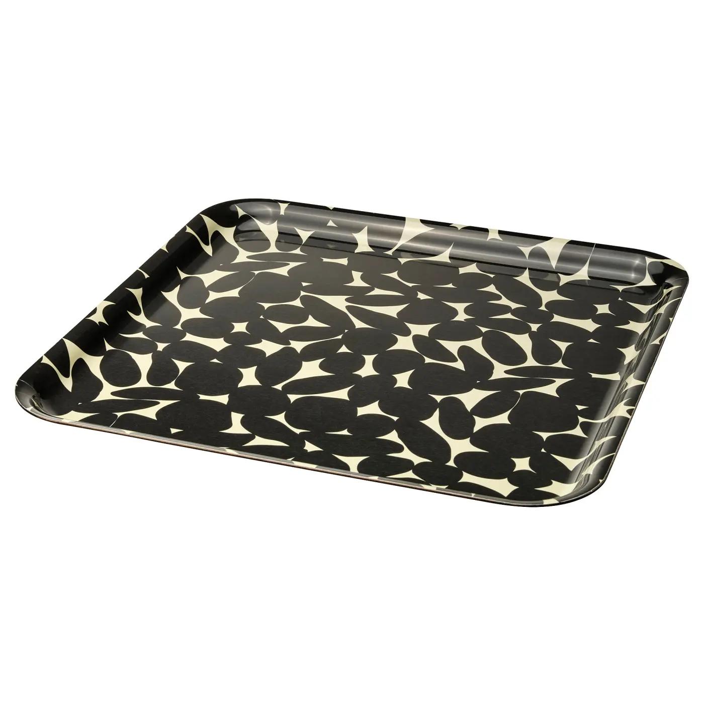 سینی طرحدار ایکیا، کرم/مشکی، 33x33 سانتیمتر VÅRSIKLÖJA