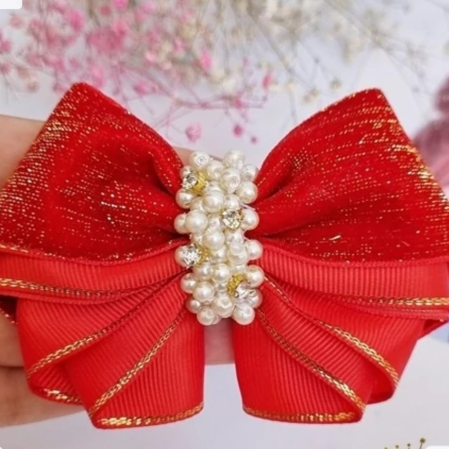 گلسر مرواریدی مخمل مجلسی بسیار زیبا اکسسوری دخترانه و زنانه کش مو گیره سر یک عدد