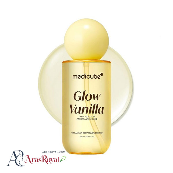 میست آبرسان مو و بدن مدی کیوب Medicube مدل Glow Vanilla وانیل حجم 250 میل