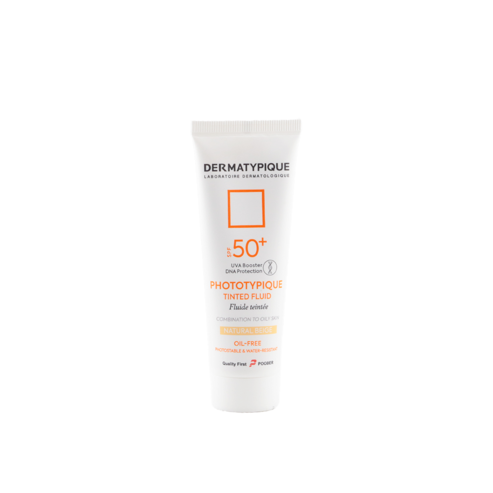 ضد آفتاب رنگی درماتیپیک مدل Tinted Fluid با Spf +50 مناسب پوست چرب حجم 50 میلی لیتر