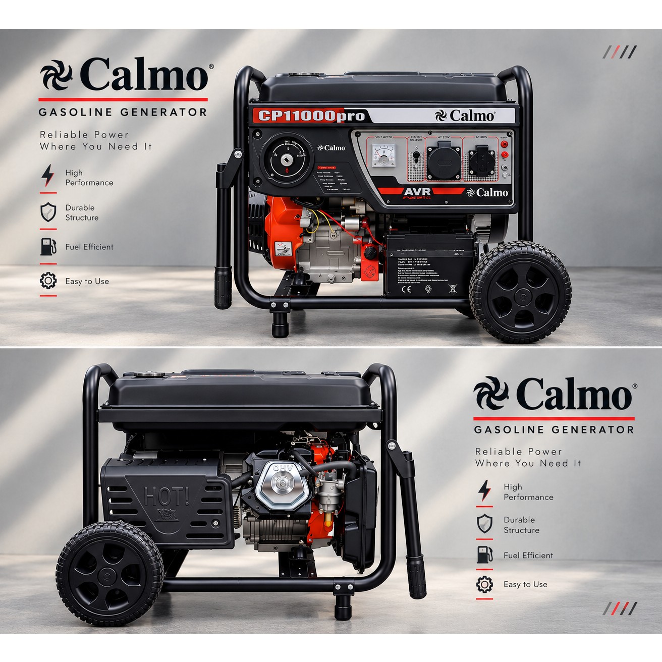 موتوربرق 9.5 کیلووات بنزینی کالمو calmo