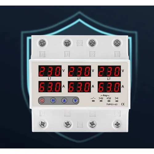 محافظ ولتاژ جریان سه فاز قابل تنظیم مدل TVPS3-100A