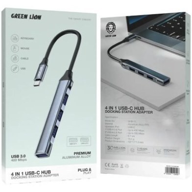 هاب 4 پورت USB-A گرین لاین مدل Docking Station Adapterجدید
