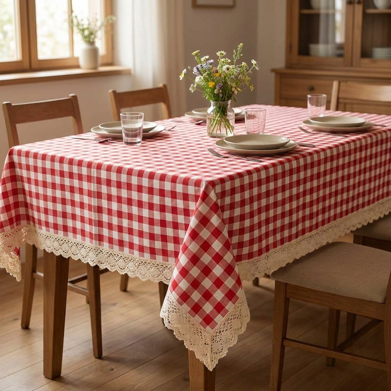 رومیزی مدل چهارخانه سایز 200x150 سانتیمتر