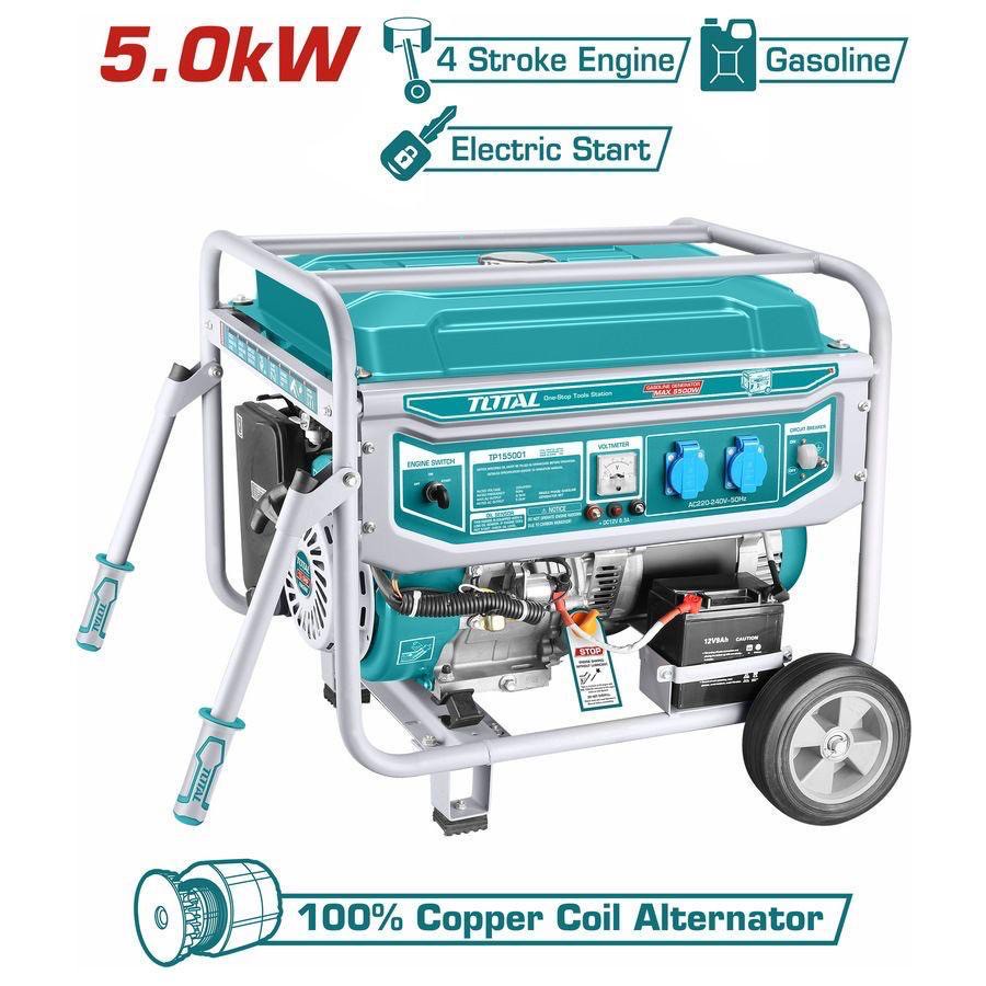 موتور برق 5.5 کیلووات استارتی توتال بنزینی مدل TP155001