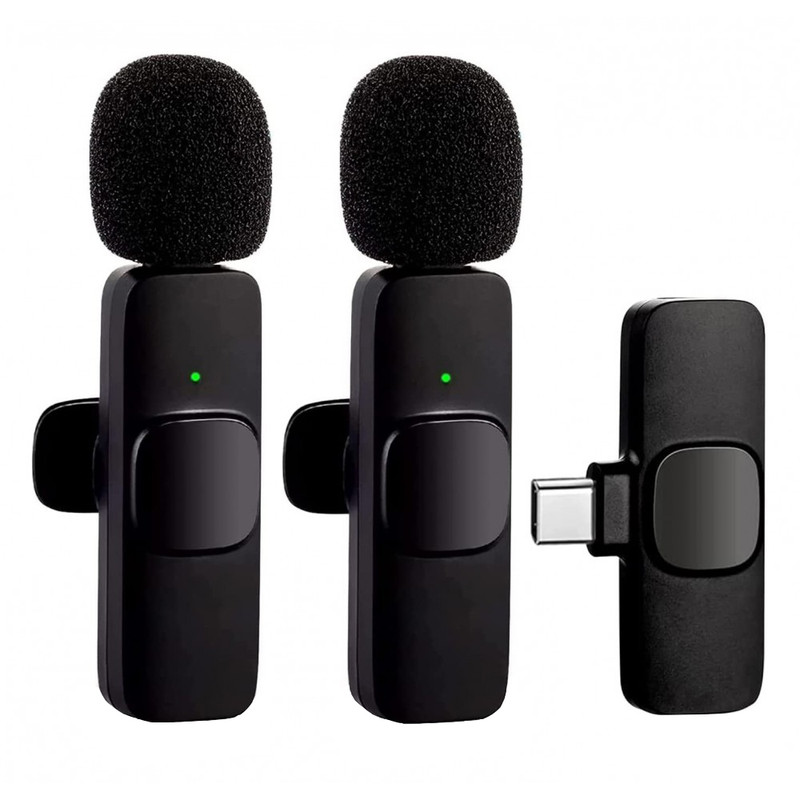 میکروفن یقه ای بی سیم مدل K9 Dual Type-C بسته 2 عددیجدید
