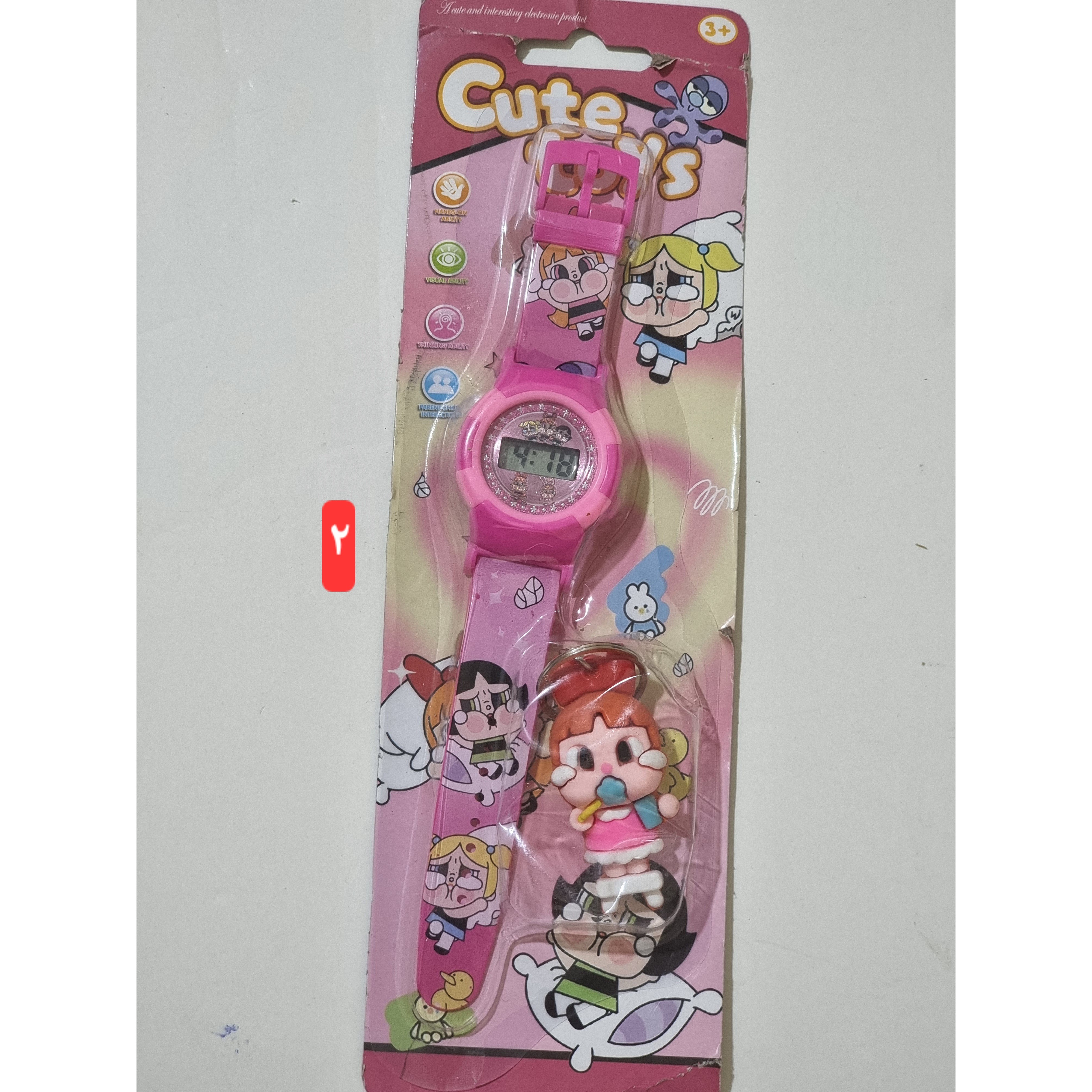 ست ساعت و پاسوییچی بچگانه طرح کارتونی دختران قدرتمند ِ از برند Cute toysجدید