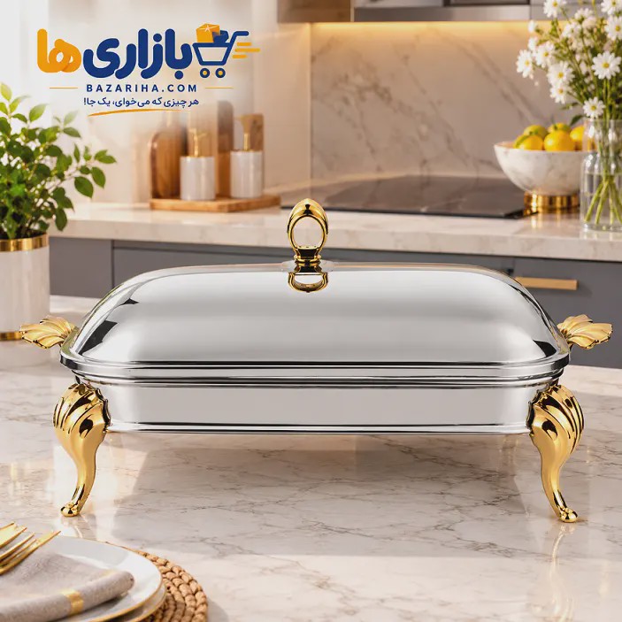 سوفله استیل طرح رویال دسته طلایی (3 سایز) کد 207SG
