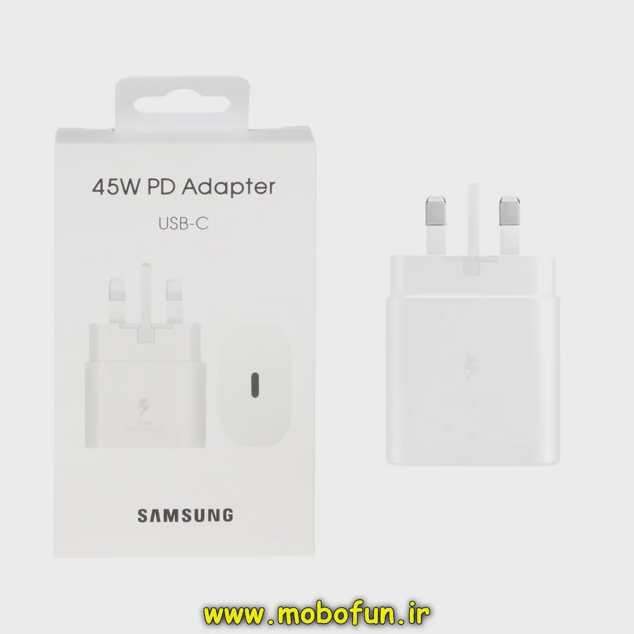 شارژر اصلی گوشی Galaxy Tab S9 Ultra - X916 سامسونگ تک پورت 45W وات سامسونگ Type-C سه پین سوپر فست شارژ رنگ سفید گاران...