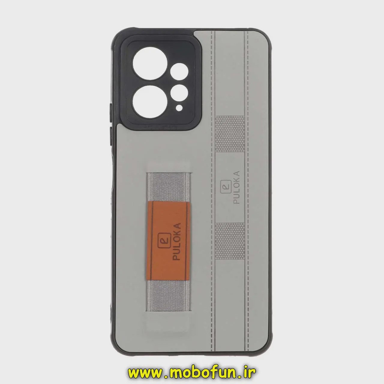 قاب گوشی Redmi Note 12 4G شیائومی طرح چرمی دستبندی کشی پولوکا PULOKA طوسی کد 23555