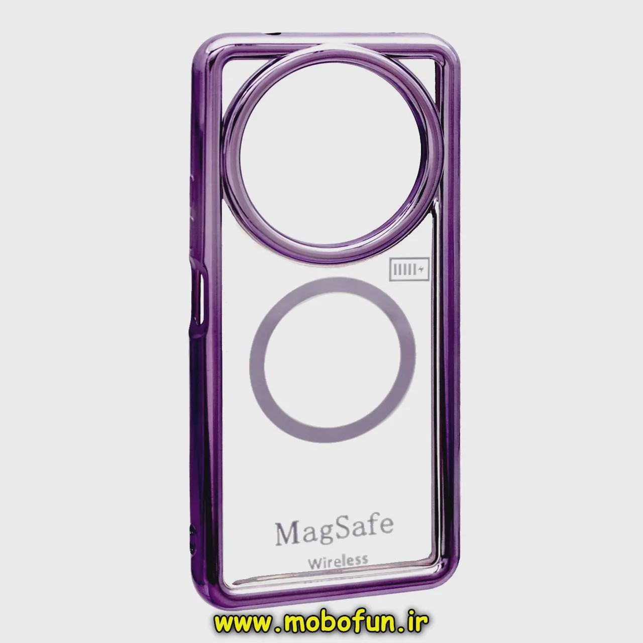 قاب گوشی Redmi A3 شیائومی طرح الکتروپلیتینگ SOLID ژله ای شفاف اورجینال طرح مگ سیف بنفش کد 20622