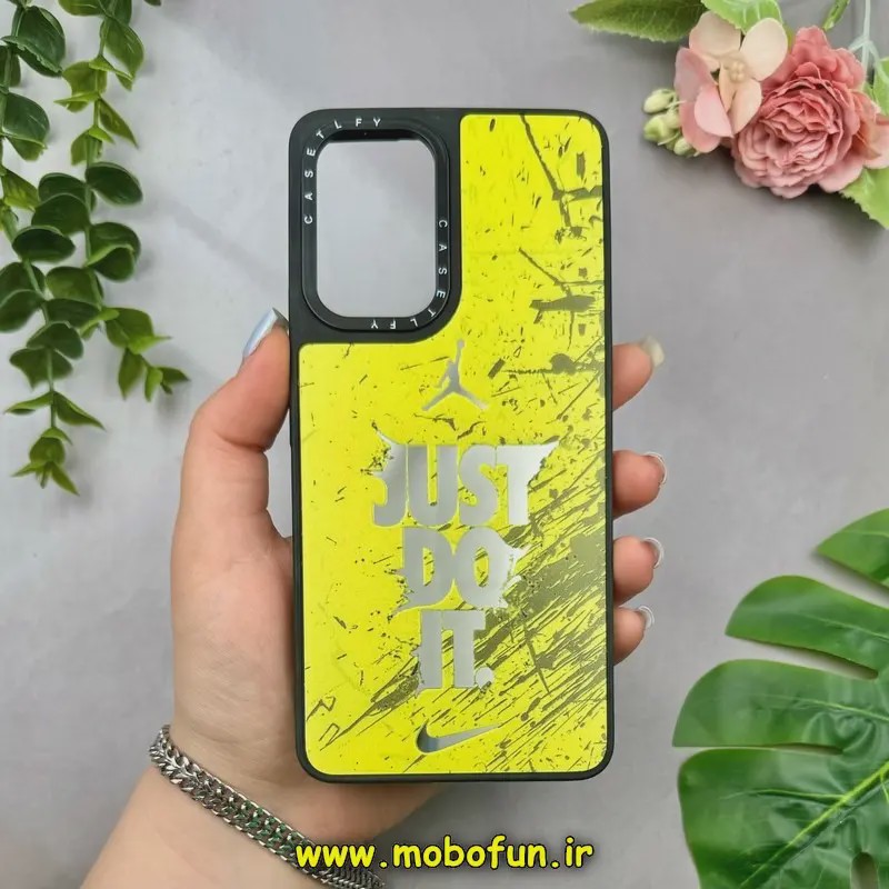قاب گوشی Galaxy A53 سامسونگ پشت گلس آینه ای اورجینال CASETIFY طرح Just Do It کد E18-15274