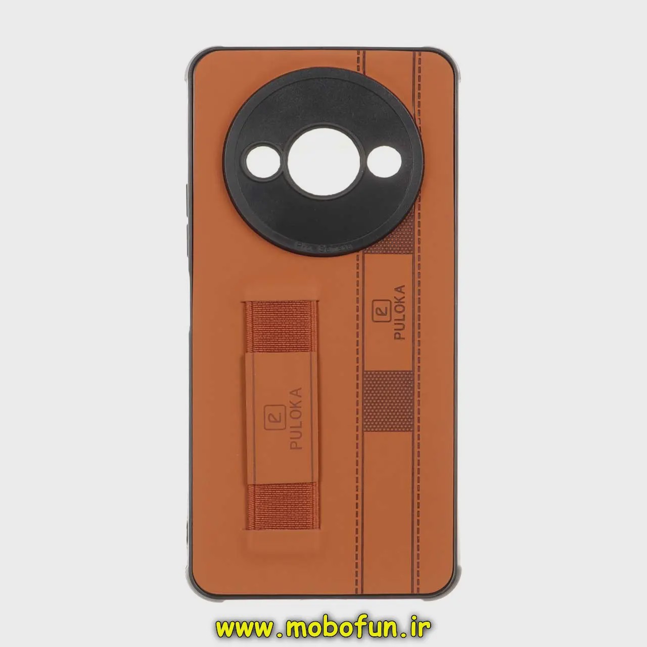 قاب گوشی Redmi A3 - Redmi A3X شیائومی طرح چرمی دستبندی کشی پولوکا PULOKA قهوه ای کد 23534