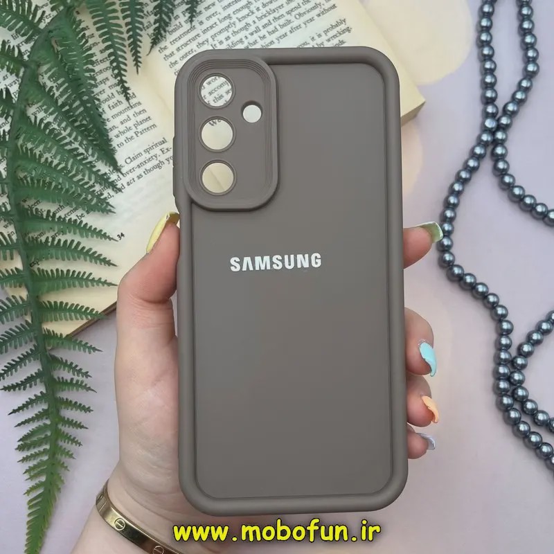 قاب گوشی Galaxy A25 سامسونگ طرح سیلیکونی Solid محافظ لنزدار قهوه ای کد E19-170873