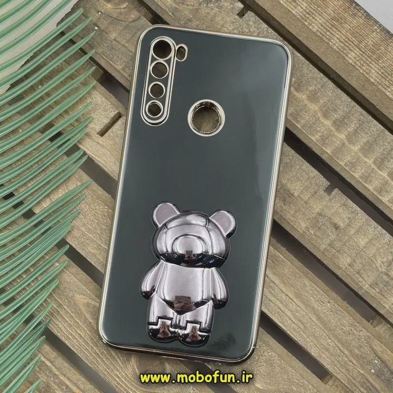 قاب گوشی Redmi Note 8 - Redmi Note 8 2021 شیائومی طرح ژله ای خرسی تدی استندشو مای کیس گلد لاین دور طلایی محافظ لنز مدل 1