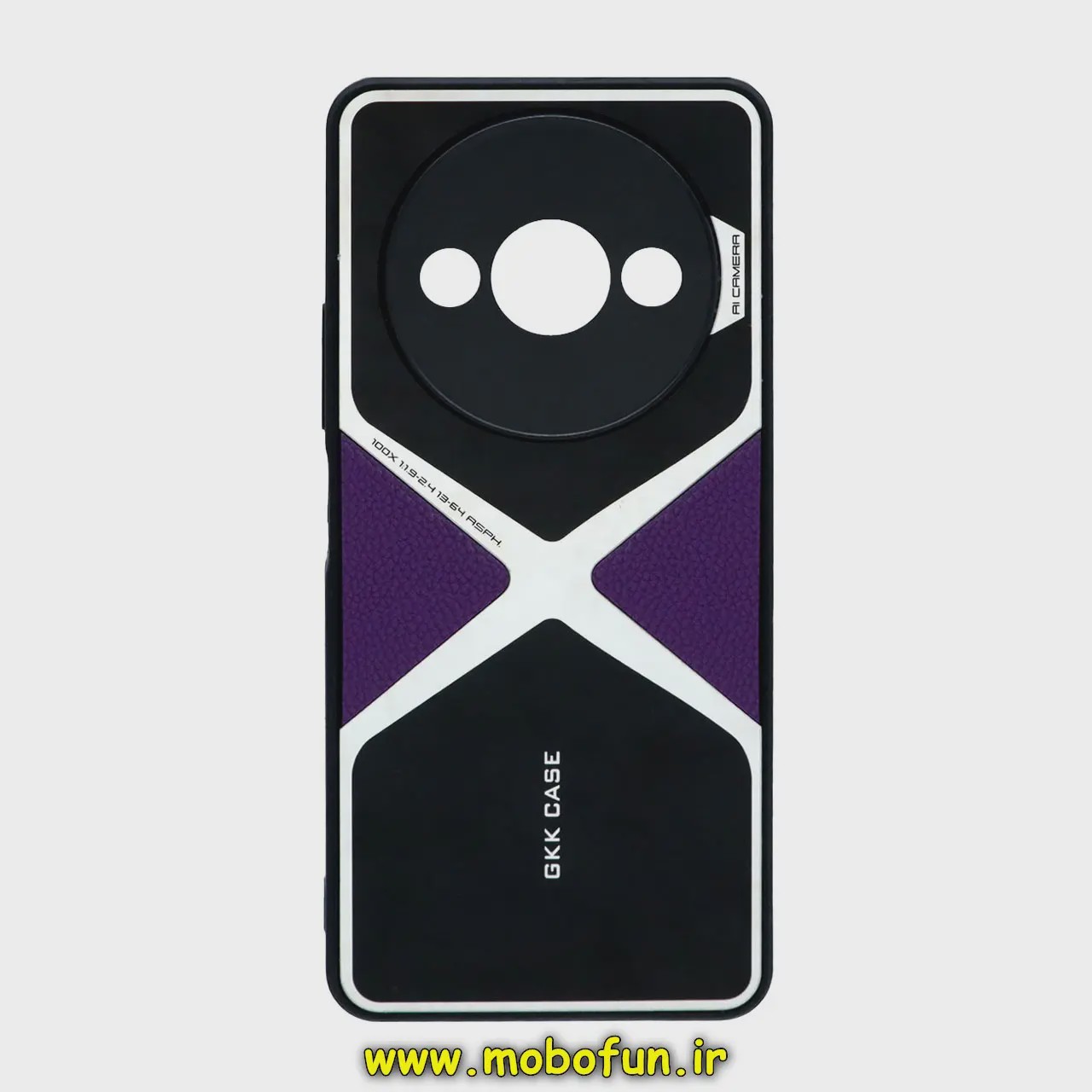 قاب گوشی Redmi A3 - Redmi A3X شیائومی اورجینال لاکچری دیزاین GKK CASE محافظ لنزدار مشکی بنفش کد E40-21787