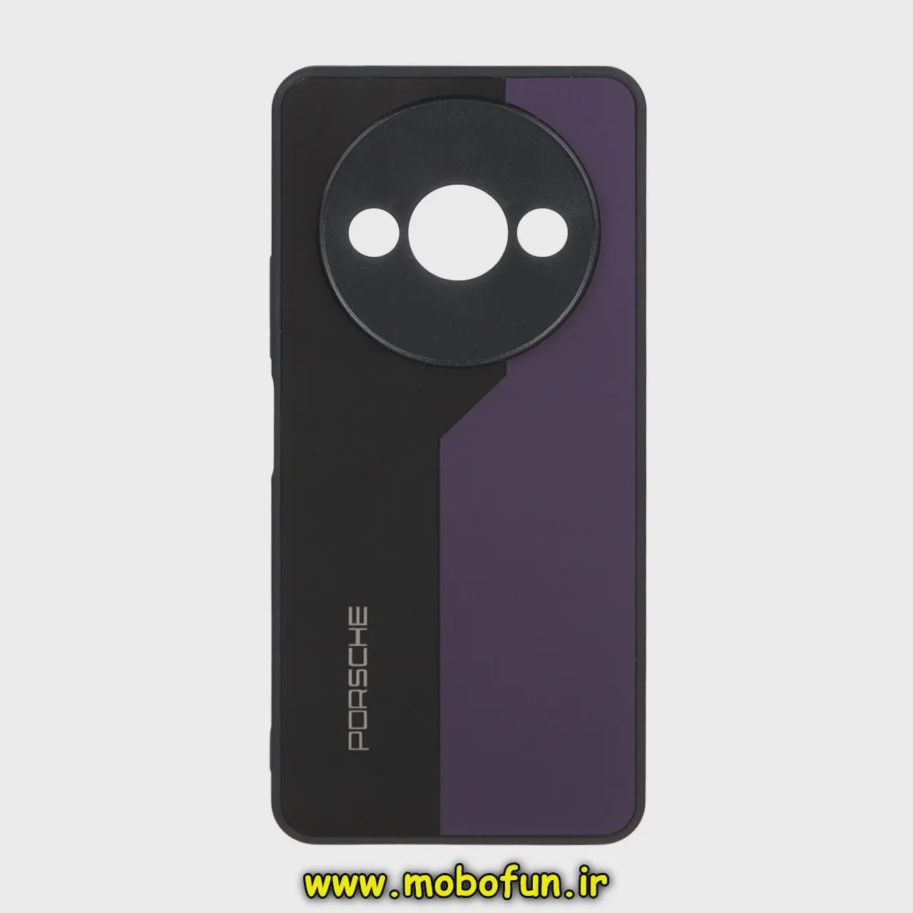 قاب گوشی Redmi A3 شیائومی PVD مدل PORSCHE محافظ لنز دار مشکی بنفش کد 20602