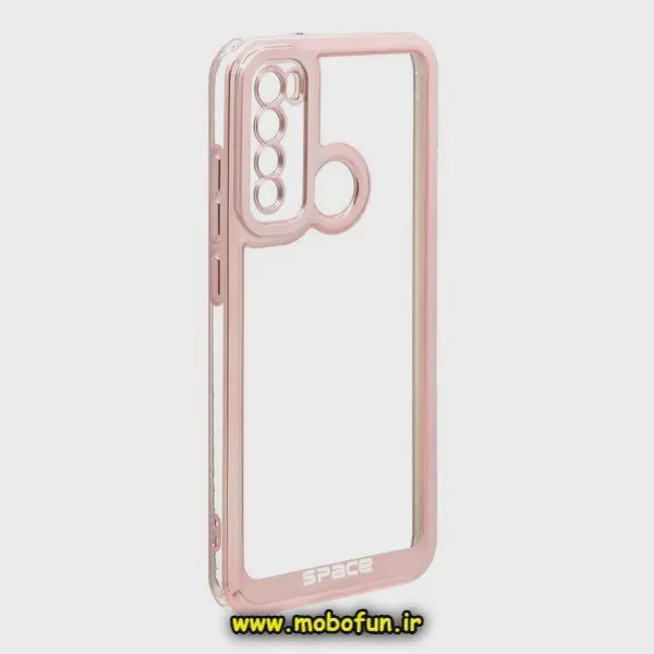 قاب گوشی Redmi Note 8 - Redmi Note 8 2021 شیائومی طرح الکتروپلیتینگ ژله ای شفاف اورجینال اسپیس SPACE محافظ لنز دار رز...