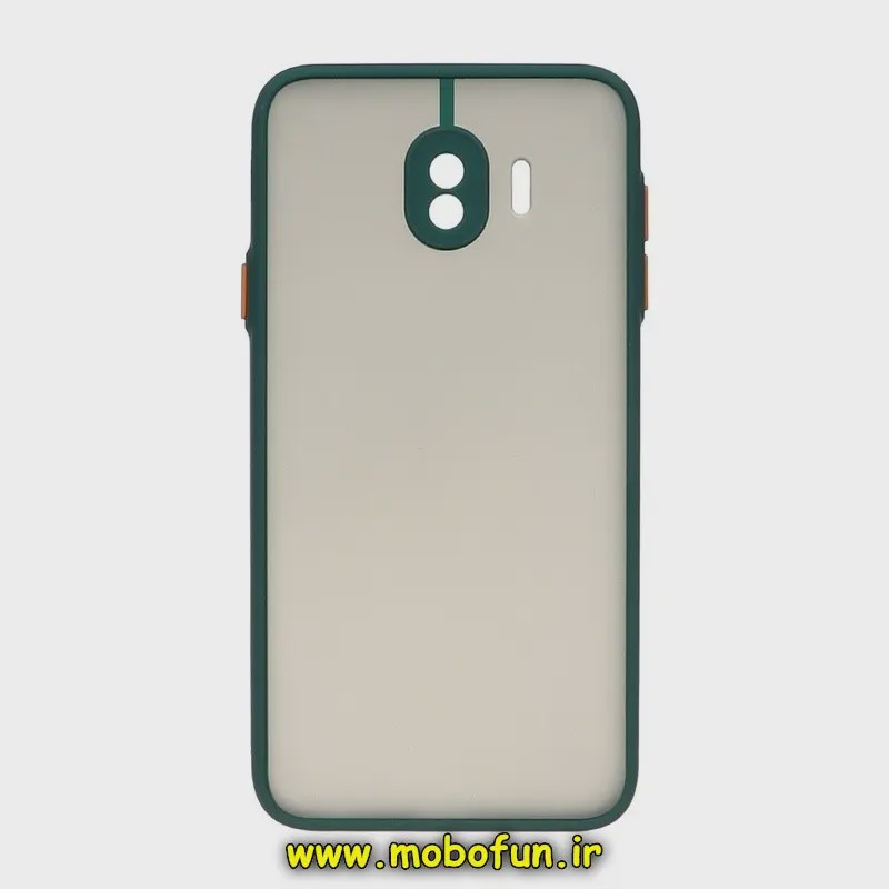 قاب گوشی Galaxy J4 - J400 سامسونگ طرح پشت مات محافظ لنز دار سبز تیره کد 45