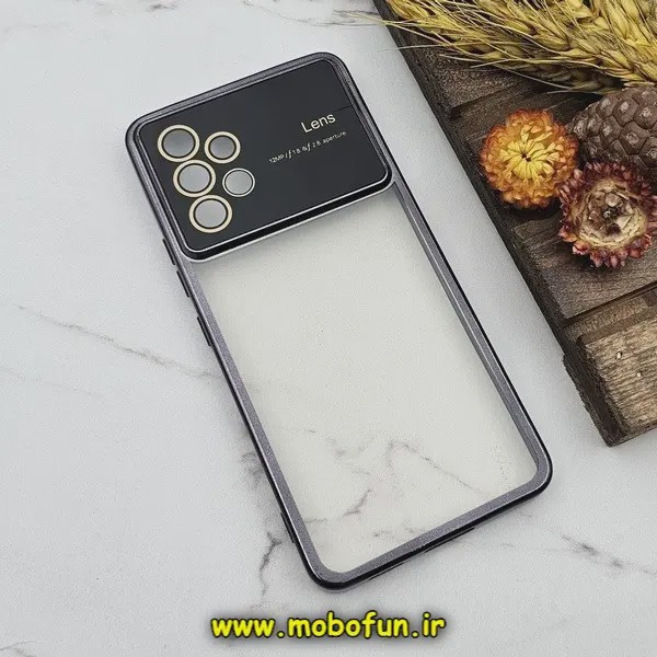 قاب گوشی Galaxy A53 5G سامسونگ طرح الکتروپلیتینگ ژله ای شفاف اورجینال Camera Lens محافظ لنز دار مشکی کد 798