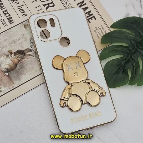 قاب گوشی Redmi A1 Plus - Redmi A2 Plus شیائومی طرح ژله ای مای کیس خرس طلایی تدی برجسته POWER BEAR محافظ لنز دار پا مدل 1