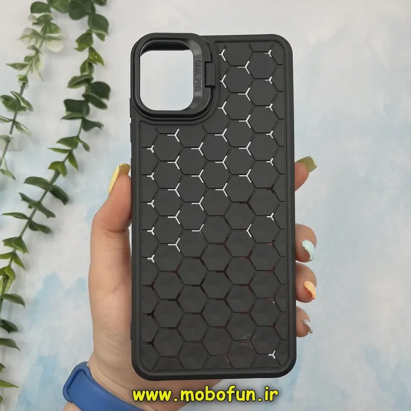 قاب گوشی Galaxy A05 سامسونگ سیلیکونی ژله ای استندشو کندو CASR PRO TOP مشکی کد 155