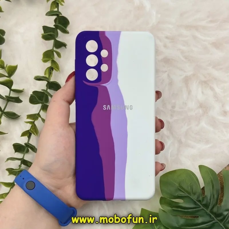 قاب گوشی Galaxy A33 سامسونگ سیلیکونی اورجینال رنگین کمانی پاک کنی درجه یک زیربسته محافظ لنز دار کد 708