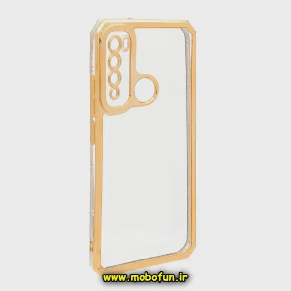 قاب گوشی Redmi Note 8 - Redmi Note 8 2021 شیائومی طرح الکتروپلیتینگ ژله ای شفاف محافظ لنز دار ایربگ دار طلایی کد 852