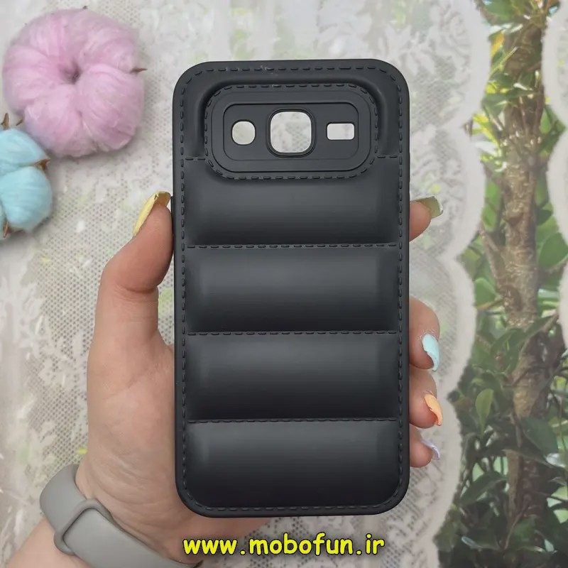قاب گوشی Galaxy J5 2015 - J500 سامسونگ سیلیکون ژله ای پافر PC زیر بسته محافظ لنز دار مشکی کد 30407