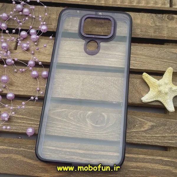 قاب گوشی Redmi Note 9 شیائومی اورجینال متال کیس Metal پیکسل Pixel طرح پشت طلق شفاف دور سیلیکونی بنفش کد 543